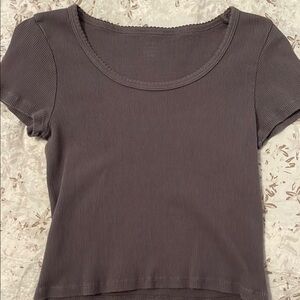 Women's John Galt/Brandy Melville Gray Ribbed Top